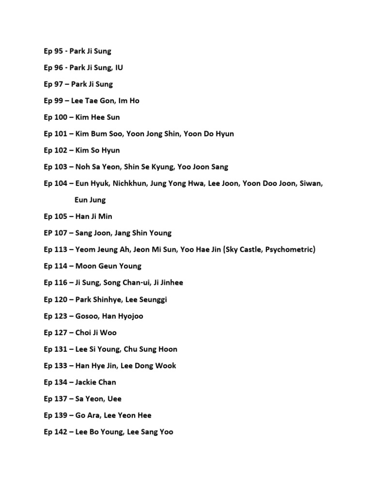 Running Man Guest's PDF
