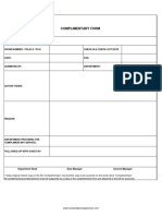 Complimentary Form Template