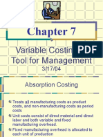 Variable Costing: A Tool For Management