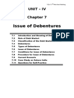  Issue of Debentures