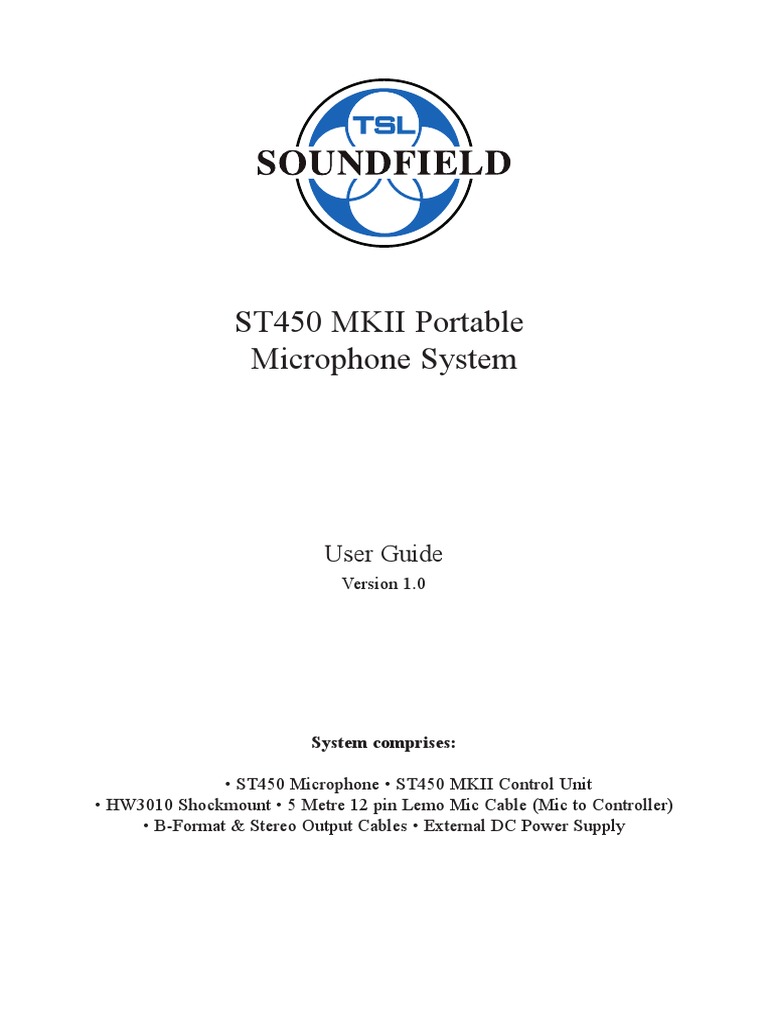 ST450 MKII Portable Microphone System User Guide PDF Microphone