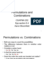 Permutations and Combinations: CS/APMA 202 Epp Section 6.4 Aaron Bloomfield