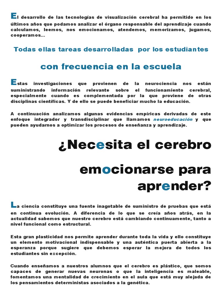 Neuroeducacion en El Aula | PDF | Memoria | Aprendizaje