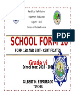 School Form 10: Grade VI