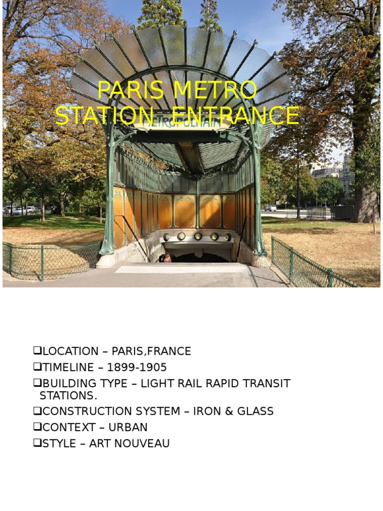 Art Nouveau Paris Metro Entrances | PDF | Art