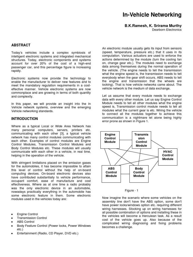 In-Vehicle Networking Overview | PDF | Computer Network | Digital ...