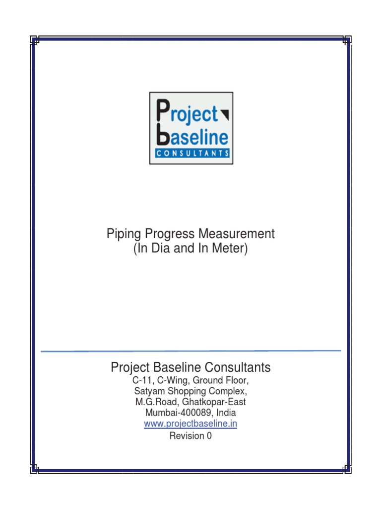 Piping Progress Measurement (In Dia and in Meter) | PDF | Metre | Pipe ...