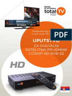 TOTAL TV Uputstvo za digitalni satelitski prijemnik COSHIP HD DVB-S2
