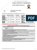 Federal Public Service Commission: Important Note: Reporting Time Is 15 Minutes Before Start of Test