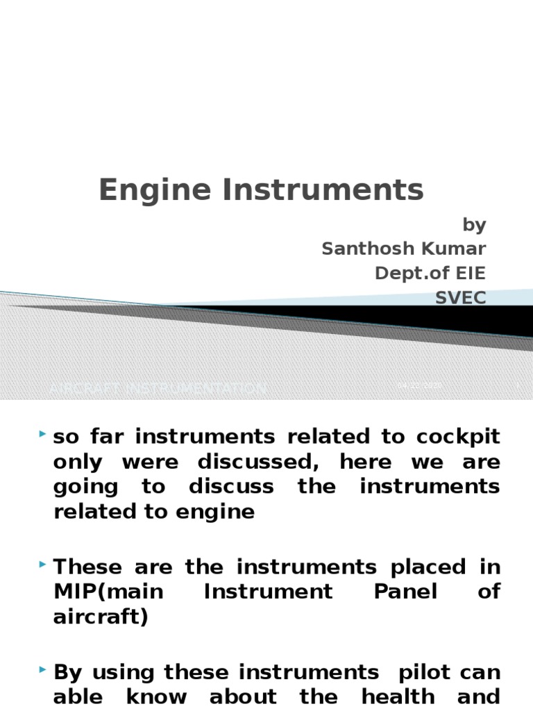 Aircraft Engine Instrumentation Overview | PDF | Instrumentation | Torque
