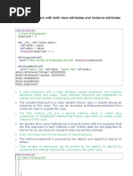 Example Program With Both Class Attributes and Instance Attributes