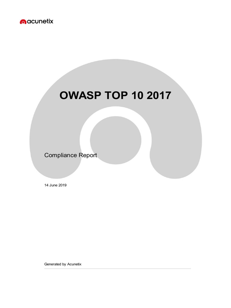 OWASP Top 10 2017 Compliance Report | PDF | Http Cookie | Java Script
