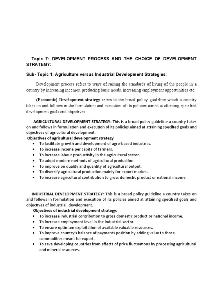 Development Process and The Choice of Development Strategy | PDF ...