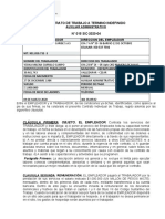 Contrato de trabajo indefinido auxiliar administrativo