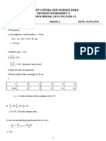 Mount Litera Zee School Joka: Revision Worksheet-2 SESSION BREAK: 2019-20/2020-21