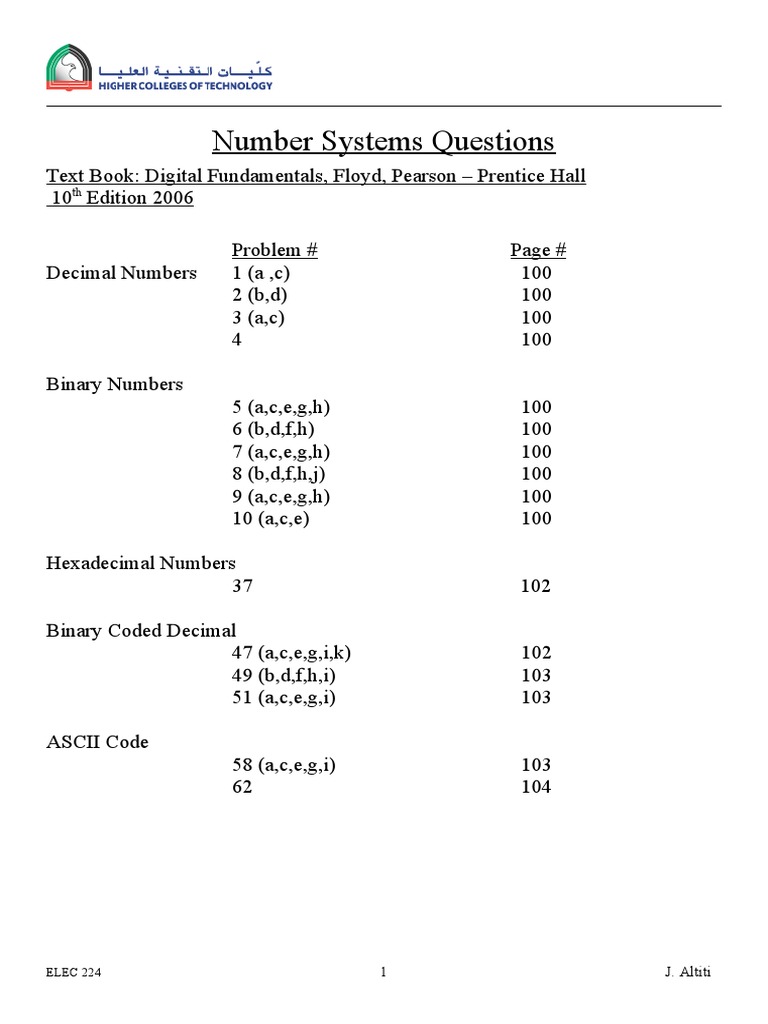 Number Systems Questions | PDF