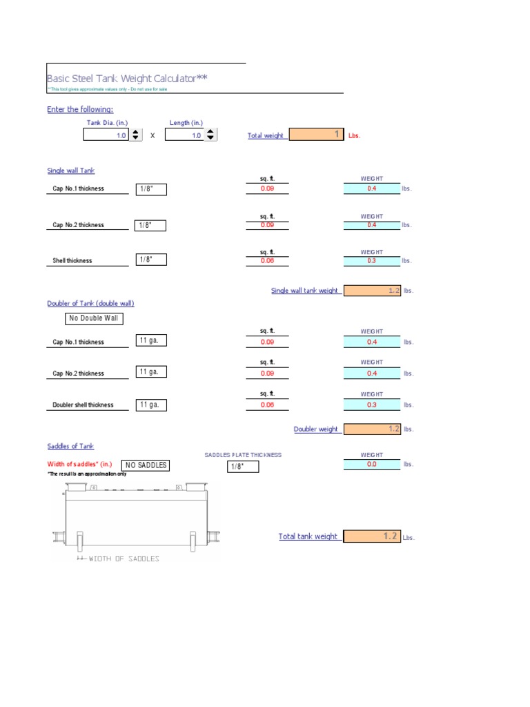Basic Steel Tank Weight Calculator Enter The Following PDF Tanks Armoured Fighting Vehicles