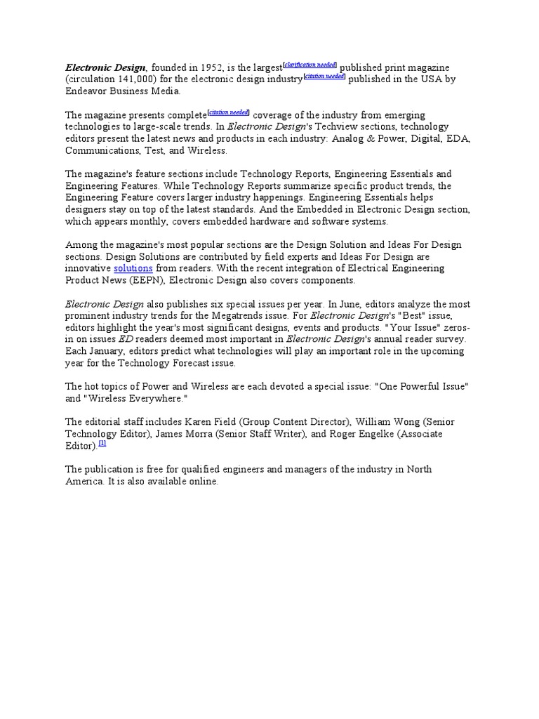 Electronics Design | PDF | Technology & Engineering