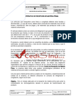 Proceso Operativo de Recepción de Materia Prima