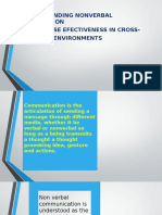 Understanding Nonverbal Communication To Increase Efectiveness in Cross-Cultural Environments