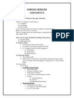 Forensic Medicine Assignment Ii: 1. What Is Death? What Are The Types of Deaths?