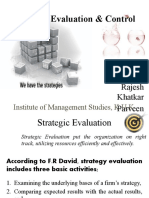Strategic Evaluation & Control