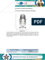 Learning Activity 2 / Actividad de Aprendizaje 2 Evidence: Memorable Moments / Evidencia: Momentos Memorables