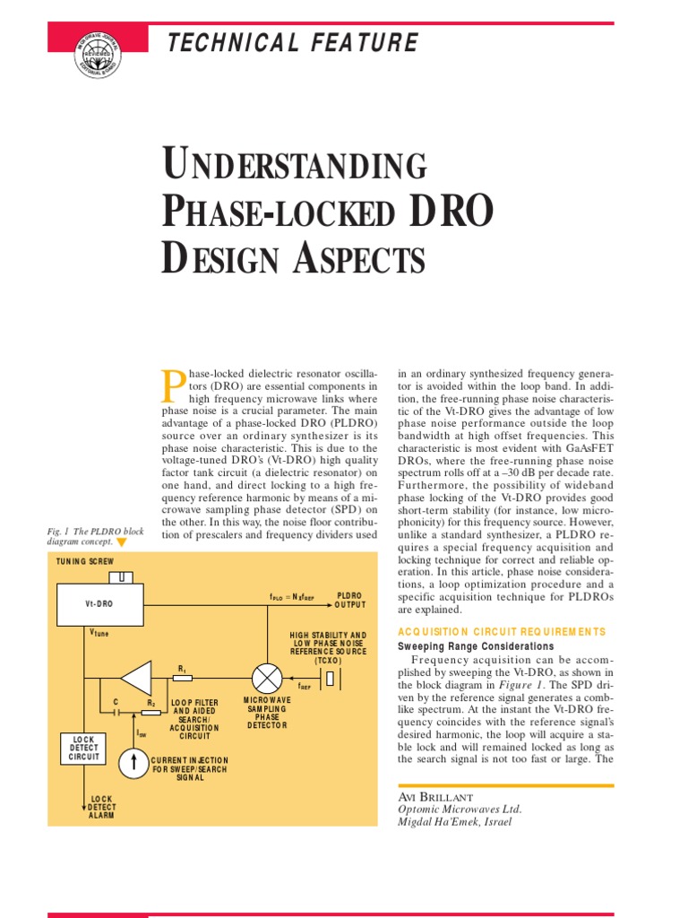 Phase-Locked DRO Design Insights | PDF | Detector (Radio) | Signal To ...