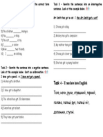 Complete Grammar Tasks on Verbs and Sentence Structures