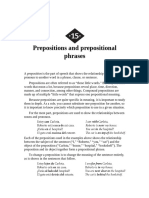 Prepositions and Prepositional Phrases