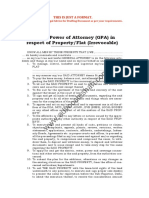 General Power of Attorney (GPA) in Respect of Property/Flat (Irrevocable)