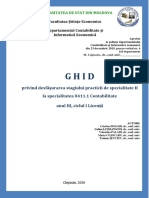 Ghid Privind Desfasurarea Stagiului Practicii de Specialitate II - Contabilitate PDF