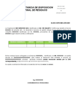 Constancia de Disposicion Final de Residuos