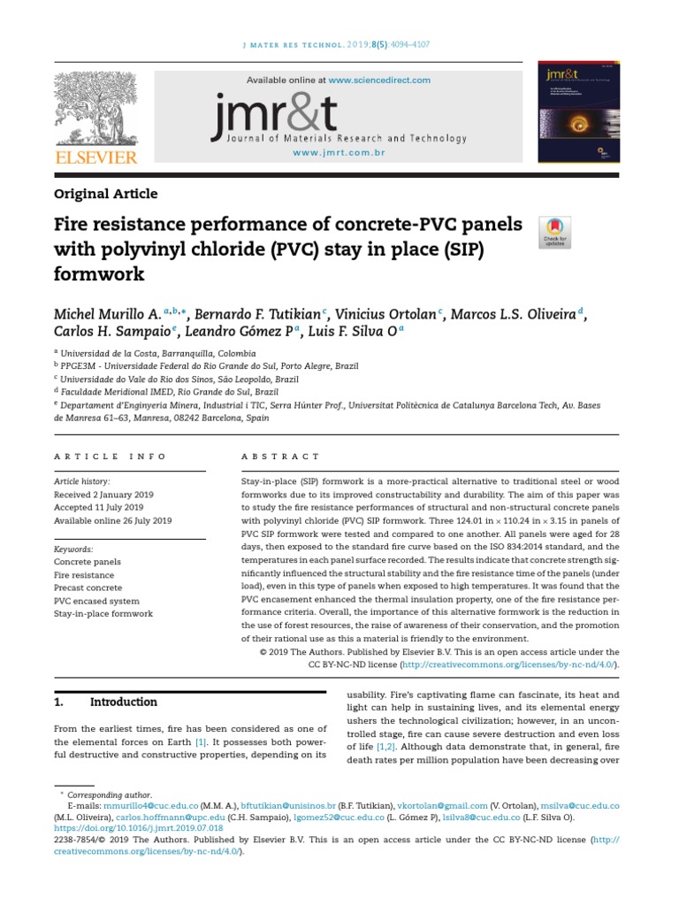 Fire Resistance Performance of Concrete PDF | PDF | Polyvinyl Chloride ...