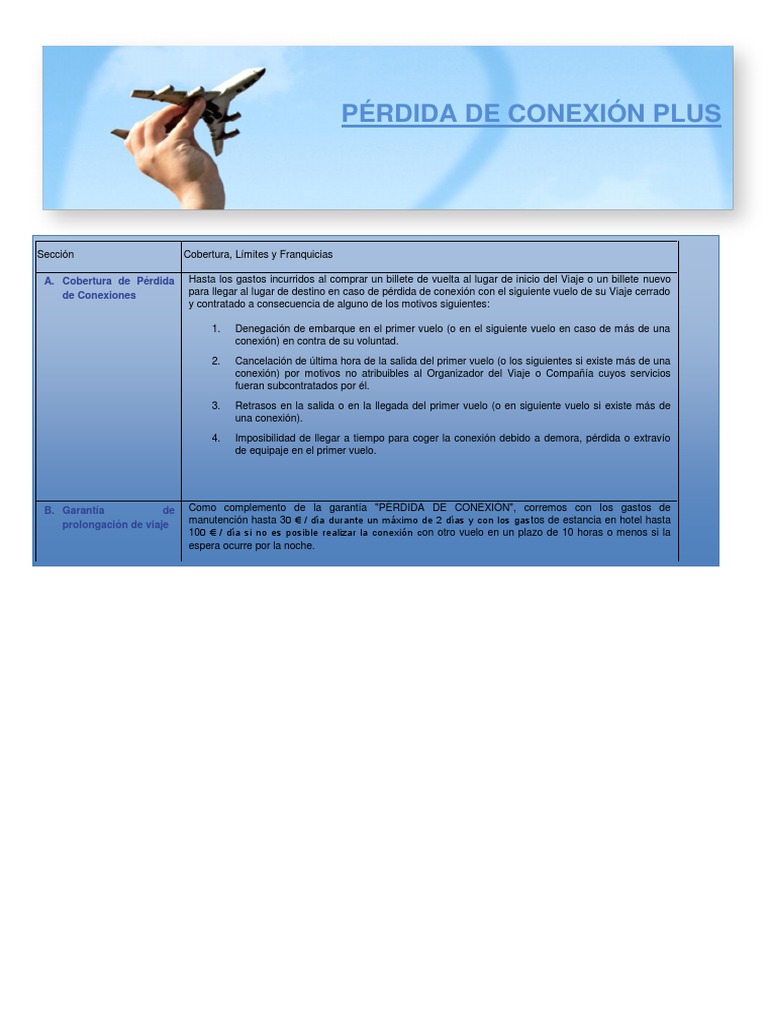 Cobertura Pérdida de Conexión Plus | PDF | Póliza de seguros | Reaseguro
