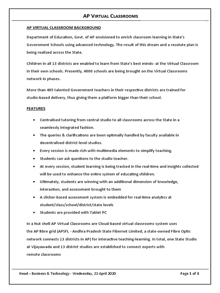 AP Virtual Classrooms Overview | PDF | Distance Education | Computing