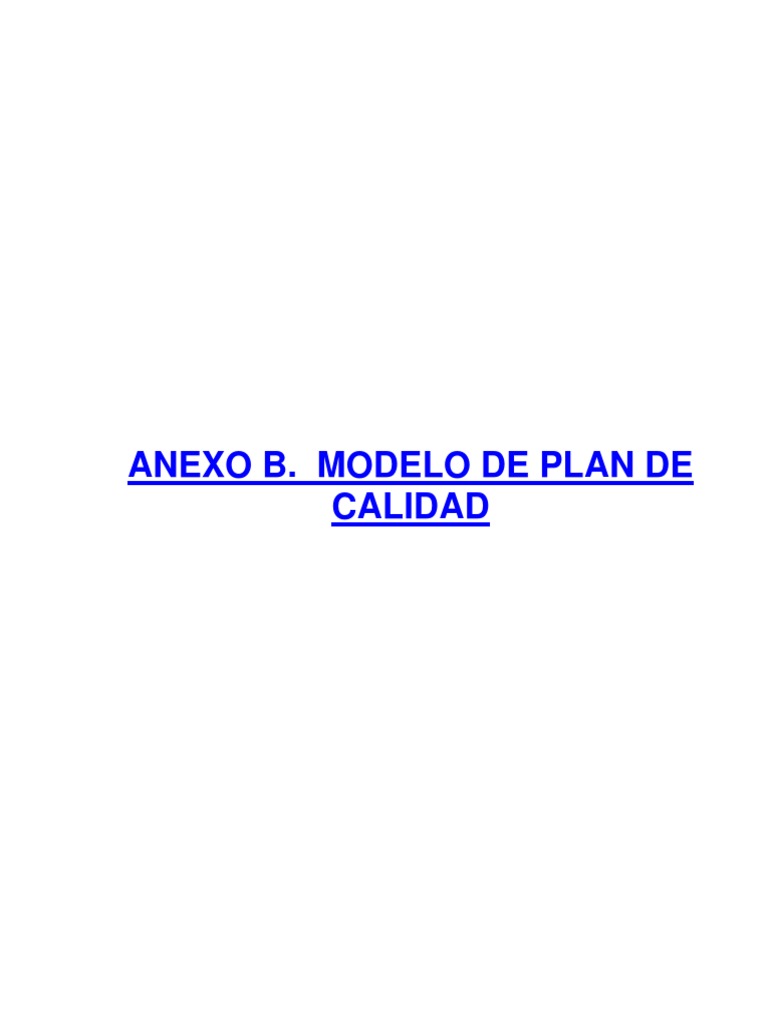 Plan de Control de Calidad de Obra | PDF | Gestión de la calidad ...