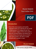 PALAK PANEER NUTRITION
