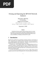 Owning and Operating The HP 8410 Network Analyzer: Kahrs@caip - Rutgers.edu