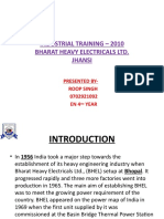 Industrial Training - 2010 Bharat Heavy Electricals Ltd. Jhansi