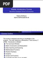 Matlab Introductory Course: Barcelona Graduate School of Economics