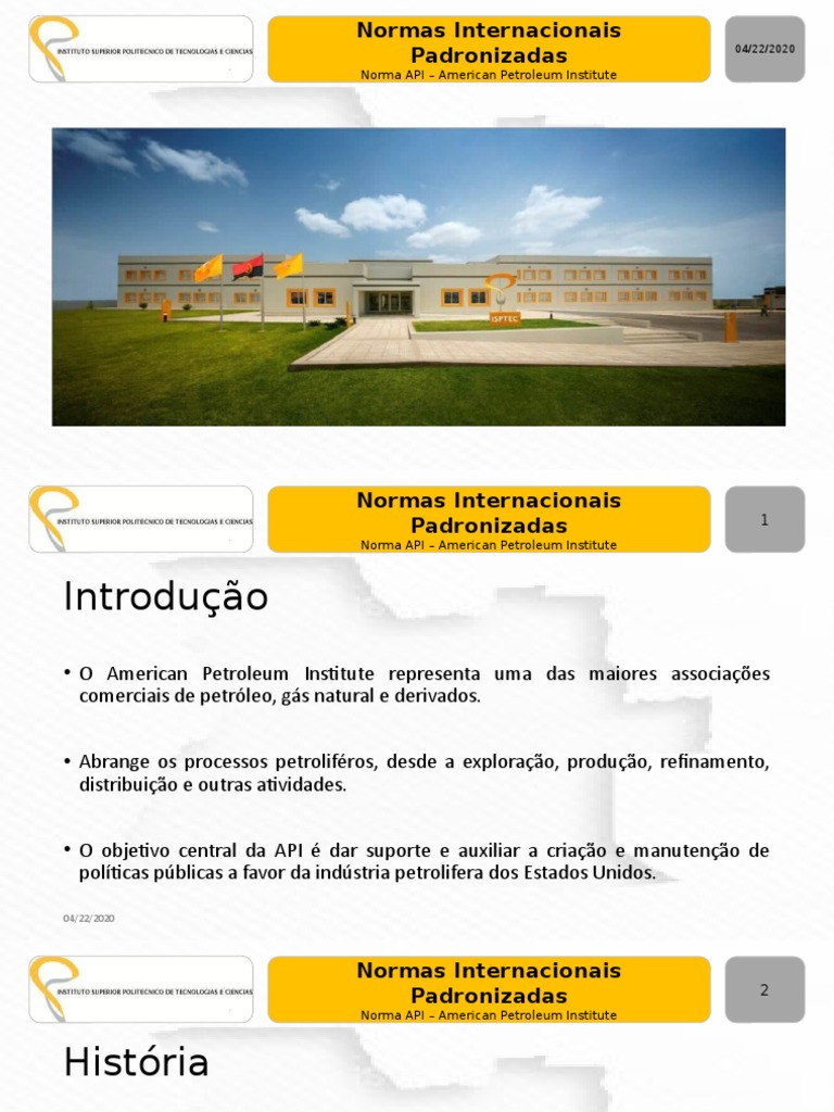 Norma API - Apresentação 1 | PDF | Gás natural | Petróleo