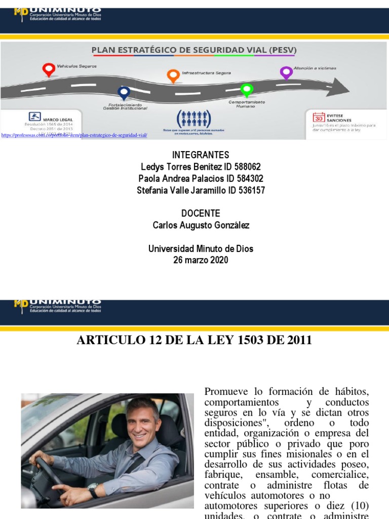 Plan Estratégico de Seguridad Vial | PDF | Seguridad vial | Accidente ...