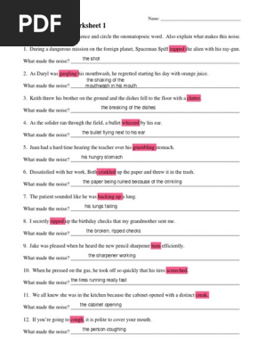 onomatopoeia worksheet 1 pdf