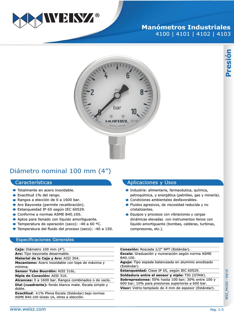 Manometros Weisz PDF | PDF | Fases de la materia | Cantidad