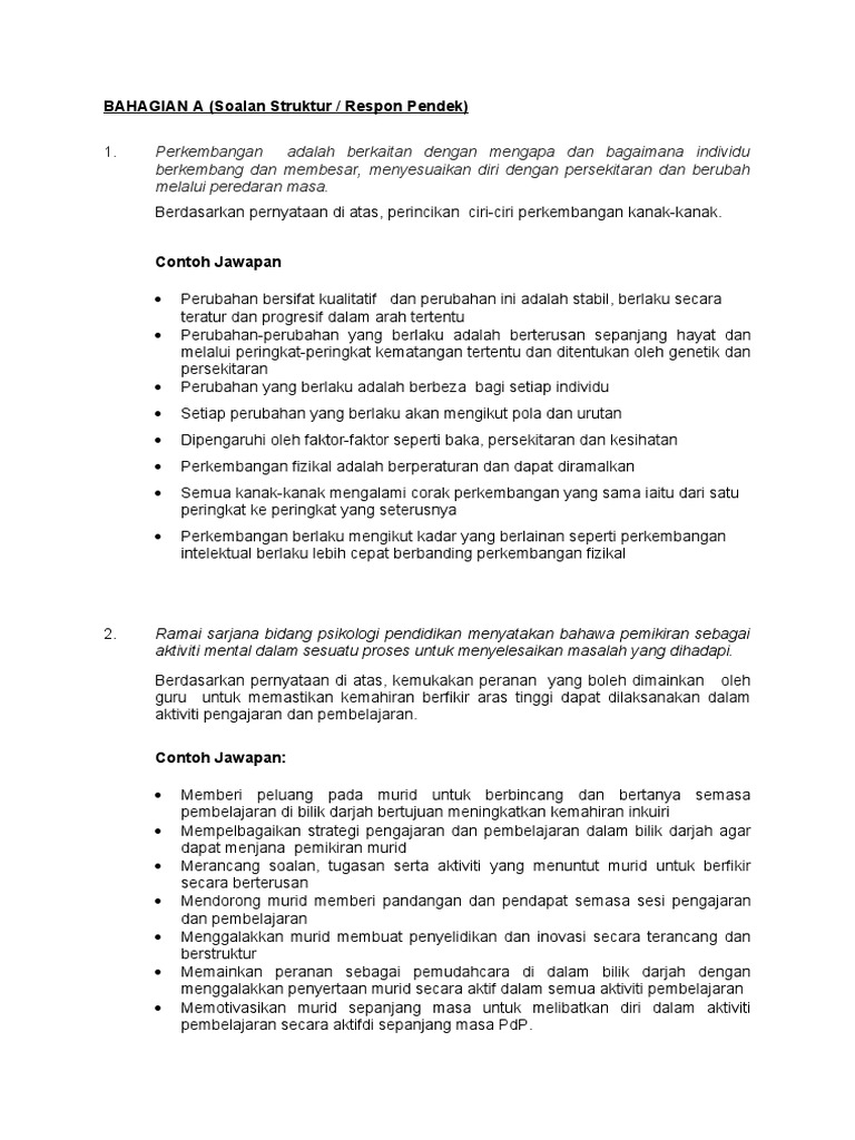 Psikologi Contoh Soalan Jawapan 2 Pdf
