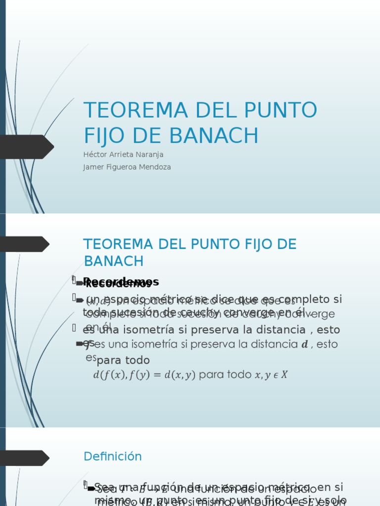Teorema Del Punto Fijo de Banach PDF
