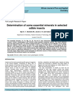 Determination of Some Essential Minerals in Selected Edible Insects