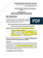 Modelo Solicitud Reducción Pensión Universidad Privada - Autor José María Pacori Cari