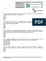 Atividade Sobre Equilíbrio de Hardy-Weinberg